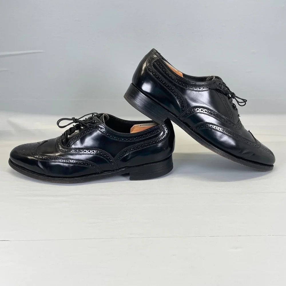 Florsheim Imperial Wingtip Oxford Shoes Mens Size 10 D Black Leather Lace Up